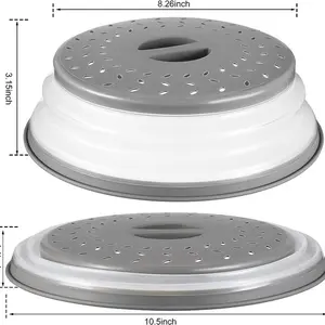 Microwave Splatter Cover Vented for Food, Splatter Guard & Colander Kitchen Gadget for Fruit Vegetables Microwave Plate Cover with Hook Hole,Dishwasher-Safe,BPA-Free Silicone & Plastic (1 Pack)