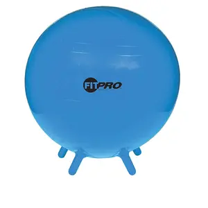 212 MAIN Fitpro Burst-Proof Gym Ball, 55cm, Italian Resin Construction, with Stability Legs, Blue (Champion Sports CHSBL55 Model) for Core Training