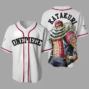 OnePiece Anime jersey, Katakuri Anime Character White Red Baseball Jersey Shirt, Mâng Baseball Shirt, Baseball Jersey Shirt, Anime Shirt