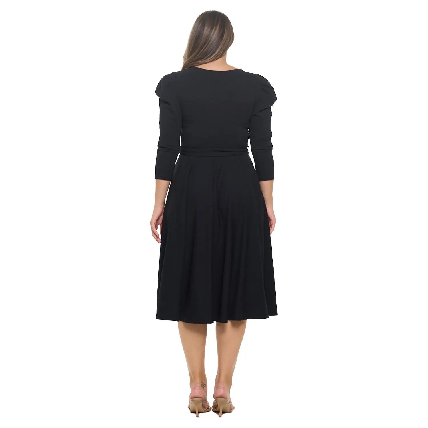 Women's Summer Swing Puff 3/4 Sleeve Midi Cocktail Dress w/Pockets for Party,  Formal and Casual Dresses - TikTok Shop