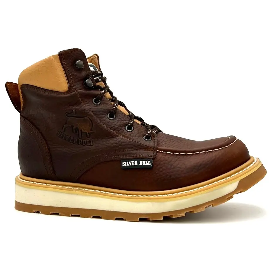 Silver Bull Moc Toe Composite Toe Work Boots Dual Density Sole Goodyear Welt Moc Toe Leather Footwear Shoe SB-1662 Comfort Walking Shoes