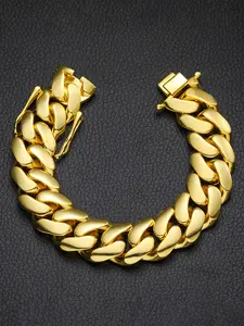 20mm Men's Cuban Chain Bracelet - Hip Hop High Street Style Metallic Texture, Durable Anti Color Change Design, Suitable for Casual and Formal Occasions, Fashion Accessories, Men's Fashion Chain, Jewelry Collectors, Trend Leaders