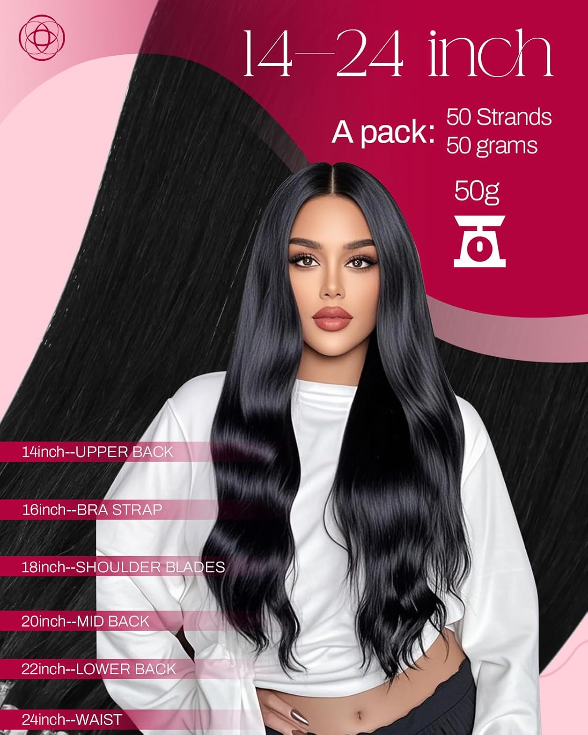 MORESOO Microbead Extensions Microlink Hair Extensions Micro Loop Natural Straight Human Hair Invisibead Extensions Micro Ring 56G 14-24inch Glueless Black Human Hair Extensions SpringStatements