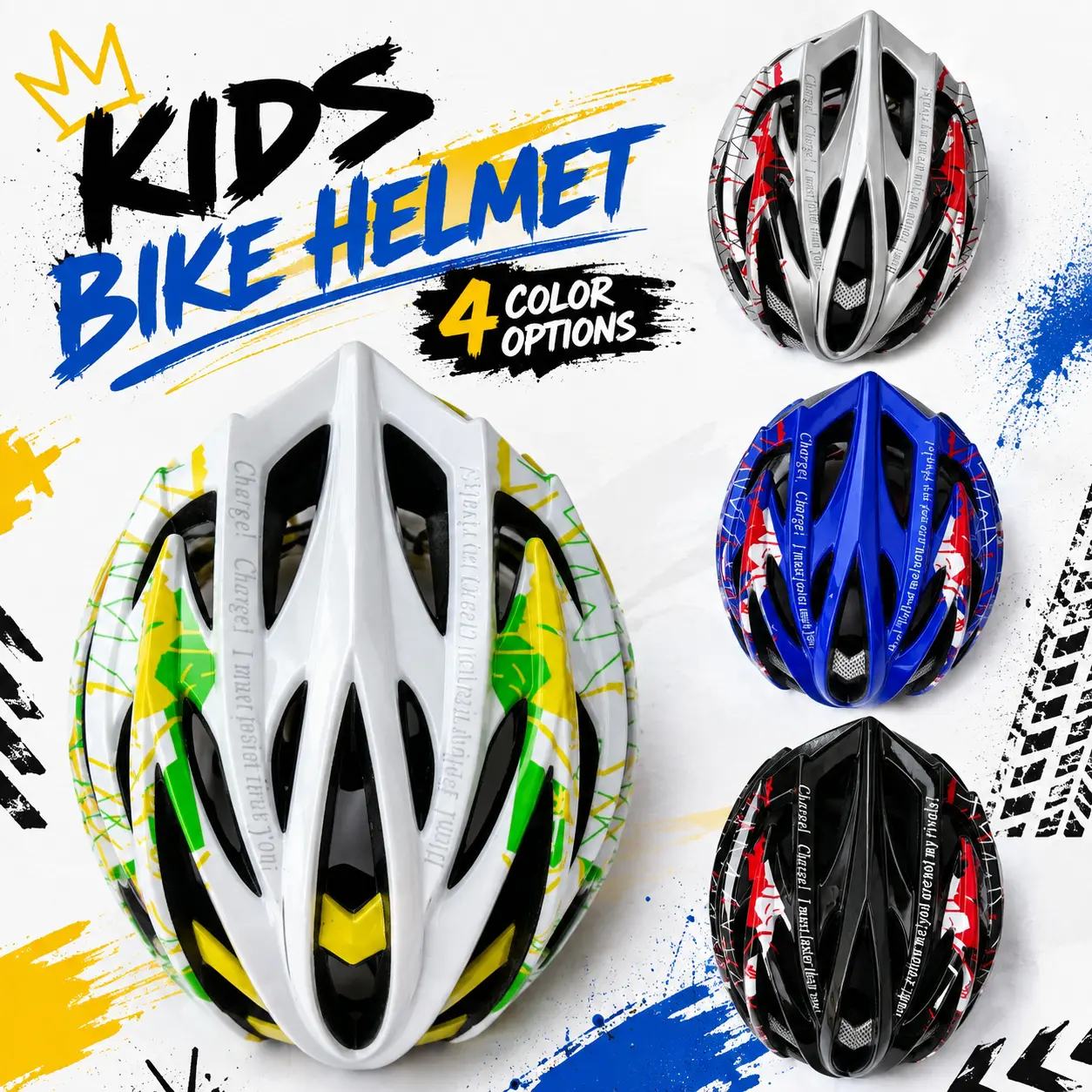 Youth Bike Helmet Ages 8-14, Adjustable 22.4-24.4 in, 27 Air Vents, Lightweight EPS+PC Helmet for Bike & Scooter