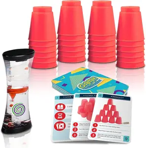 Stacking Cups Game with 18 Challenges & Water Timer, 24 Stacking Cups Stacking Cups Game with 18 Challenges & Water Timer, 24 Stacking Cups