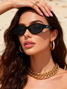 Elegant Oval Sunglasses for Women, Simple Design, Casual & Versatile, Perfect for Daily Use and Travel, Stylish and Elegant