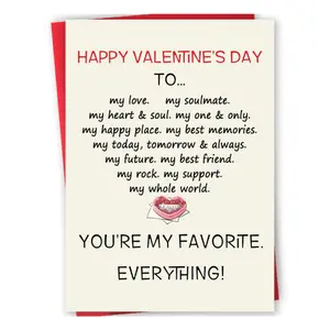 1PC Romantic Valentines Day Gifts for Him Her, Happy Valentine's Day Greeting Card for Husband Wife, Sweet Valentines Gift for Boyfriend Girlfriend