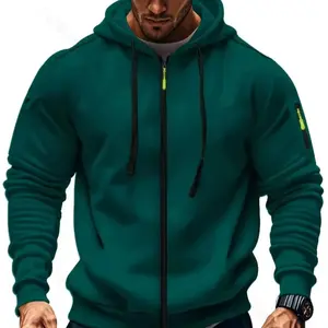 Men's Slim Fit Hoodie Long Sleeve Zipper Design Autumn Winter Sweatshirt Casual Sportswear Jacket for Men