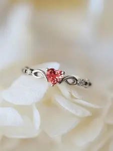 1 PC Elegant Cubic Zirconia Heart Design Ring For Women Wedding Engagement Party Gift