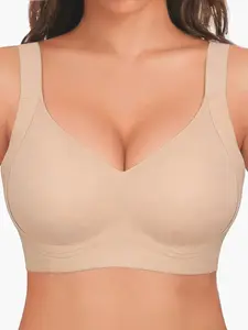 Supportive Jelly Bra For Women Plus Size, Breathable Seamless Bras, 360° Jelly Strips Push Up Natural Lift, Wireless Seamless Invisible T-Shirt Lingerie, Minimizing For Larger Busts, Breathable Summer Bralette, Comfort Bra