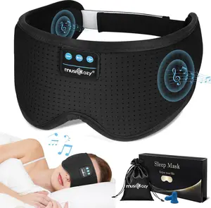 Sleep Headphones, Sleep Mask Bluetooth Wireless Music Eye Mask, Sleeping Headphones for Side Sleepers Sleep Mask with Bluetooth Headphones Ultra-Thin Stereo Speakers Perfect for Sleeping
