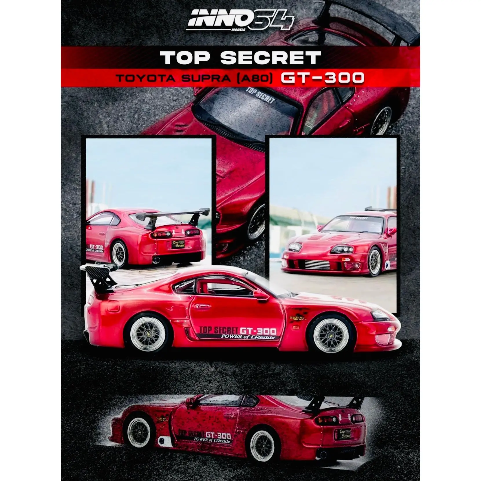 Inno64 Factory Sealed Toyota Supra (A80) "Top Secret" Red