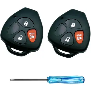 Replacement Smart Keyless Entry Remote Control Key Fob Case Cover for Toyota Scion TC RAV4 Avalon Camry Corolla Venza Car Key Fob Shell (3 Button-2pcs)