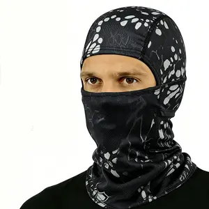 Sporty Outdoor Hat with Forest Python Print, Cycling Face Windshield Mask, Face Cover Balaclava, Balaclava Cap, All-Season Sports & Outdoor Gear