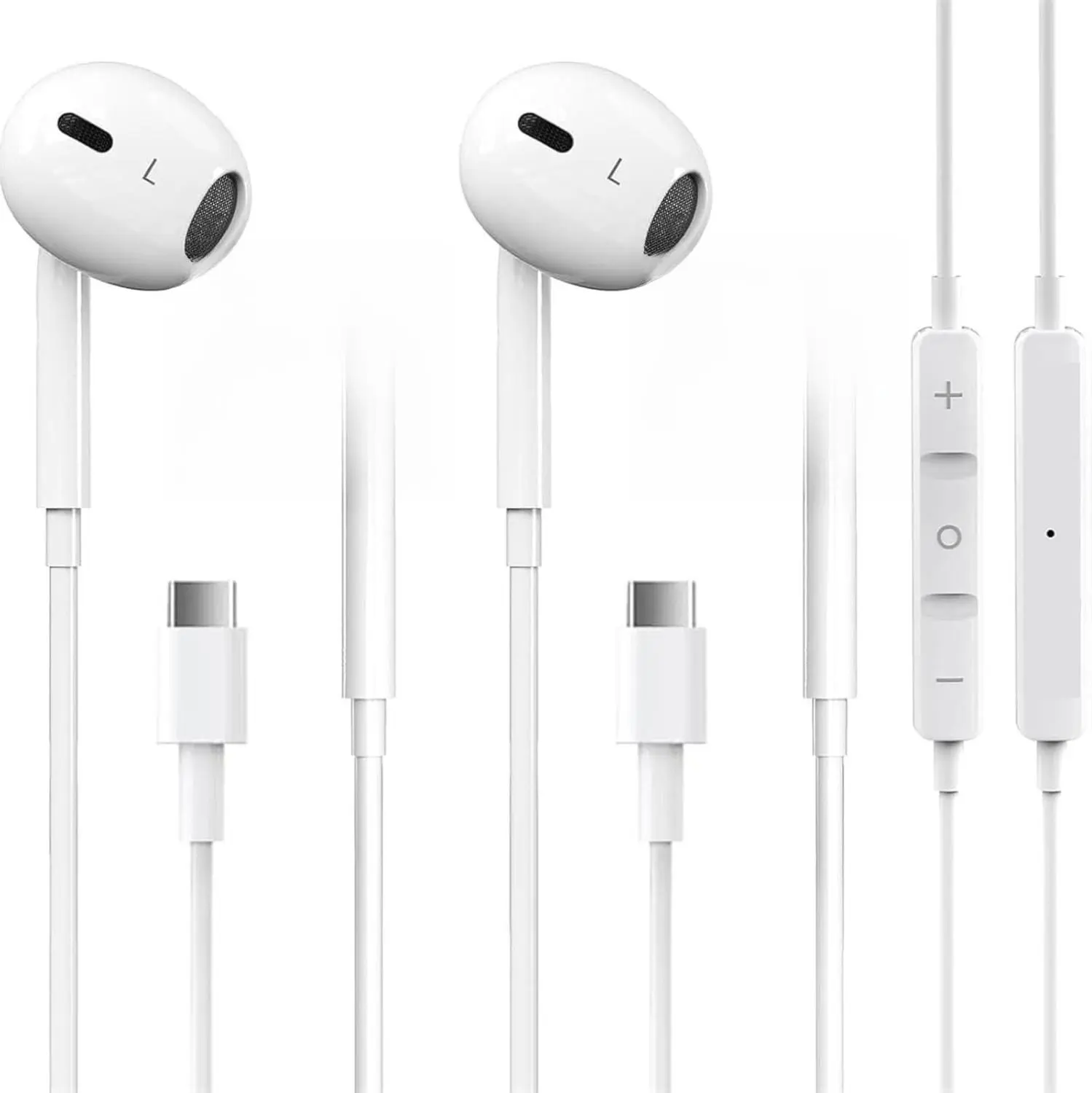 2 Packs USB C Headphones for iPhone 17/16/15 Pro Max Plus Type C Earphones with Microphone & Remote Noise Cancelling Earbuds for iPhone 17/16/15 Pro, iPad, Galaxy S23/S22/S21/S20/Ultra Note 10/20