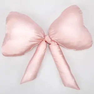 1 Pack Bow Throw Pillow 27 x 24 Inches Big Mother Day Pillow Bow Coquette Pillows Cushion for Sofa Office Lumbar Gifts Decorative for Day(Pink)