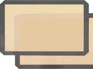 Silicone Baking Mat, 2 Pack Non-Stick Silicone Mat for Baking, Reusable Heat Resistant Half Sheet Baking Mat Food Grade for Cookies Macarons Bread Pastry (16.5"x11.6", Grey) Bakeware Utensils