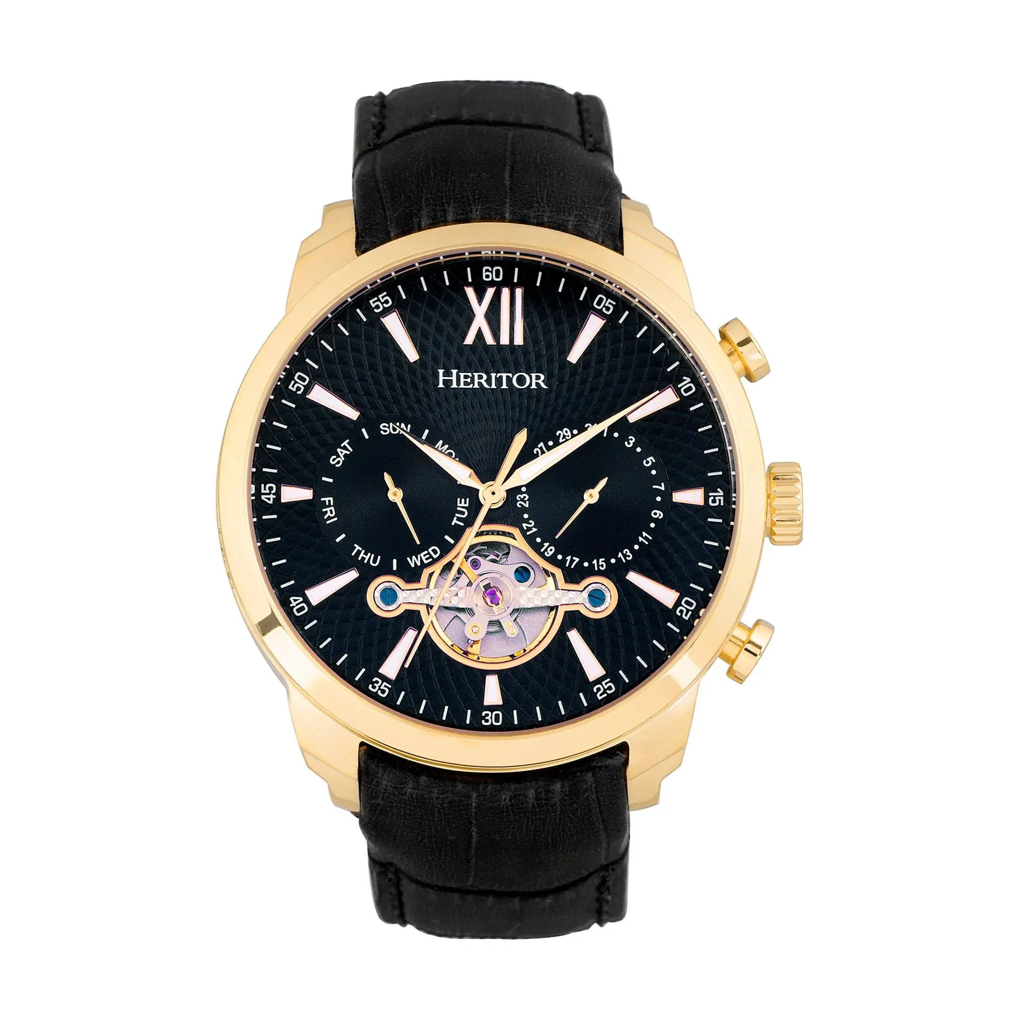 Heritor Automatic Men's Arthur Stainless Leather Strap Watch Heritor Automatic Men's Arthur Stainless Leather Strap Watch