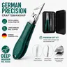 Eagle Beak Beveled Nail Clippers - 3Pcs Multi-Pack Wide Jaw Opening Anti-Splash Angled Essential Tools, Long Handle Unisex Manicure-Pedicure Accessory for Seniors, Care for Ingrown & Thick Nails (Green)