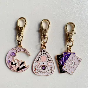 Women's 3pcs Alloy Metal Sun Moon Keychain Set - Cute Charms, Stylish Keychain with Lobster Clasp, Fashion Accessory for Key Rings, Bags, Cute Charms Keychain