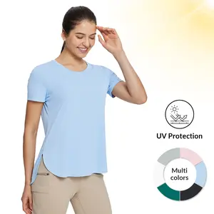 baleaf Women's Short Sleeve T Shirts Crew Neck Workout Tops Running Shirts Sun Protection Quick Dry UV