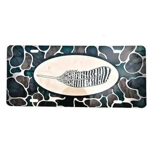 Old School Camo Wood Duck Feather License Plate – Hunting Truck Tag, Outdoor Vanity Plate, Gift for Him
