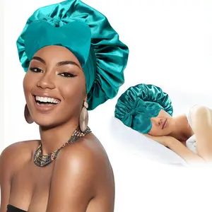 Falote 2-in-1 Satin Sleep Cap with Integrated Satin-Lined Eye Mask, Adjustable Band, Friction-Free Design, Moisture-Lock Hair Care Wrap for Heatless Hair Smoothing