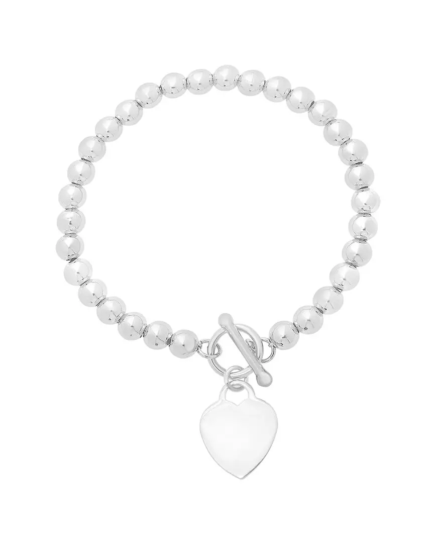 Italian Silver Bead Toggle Bracelet