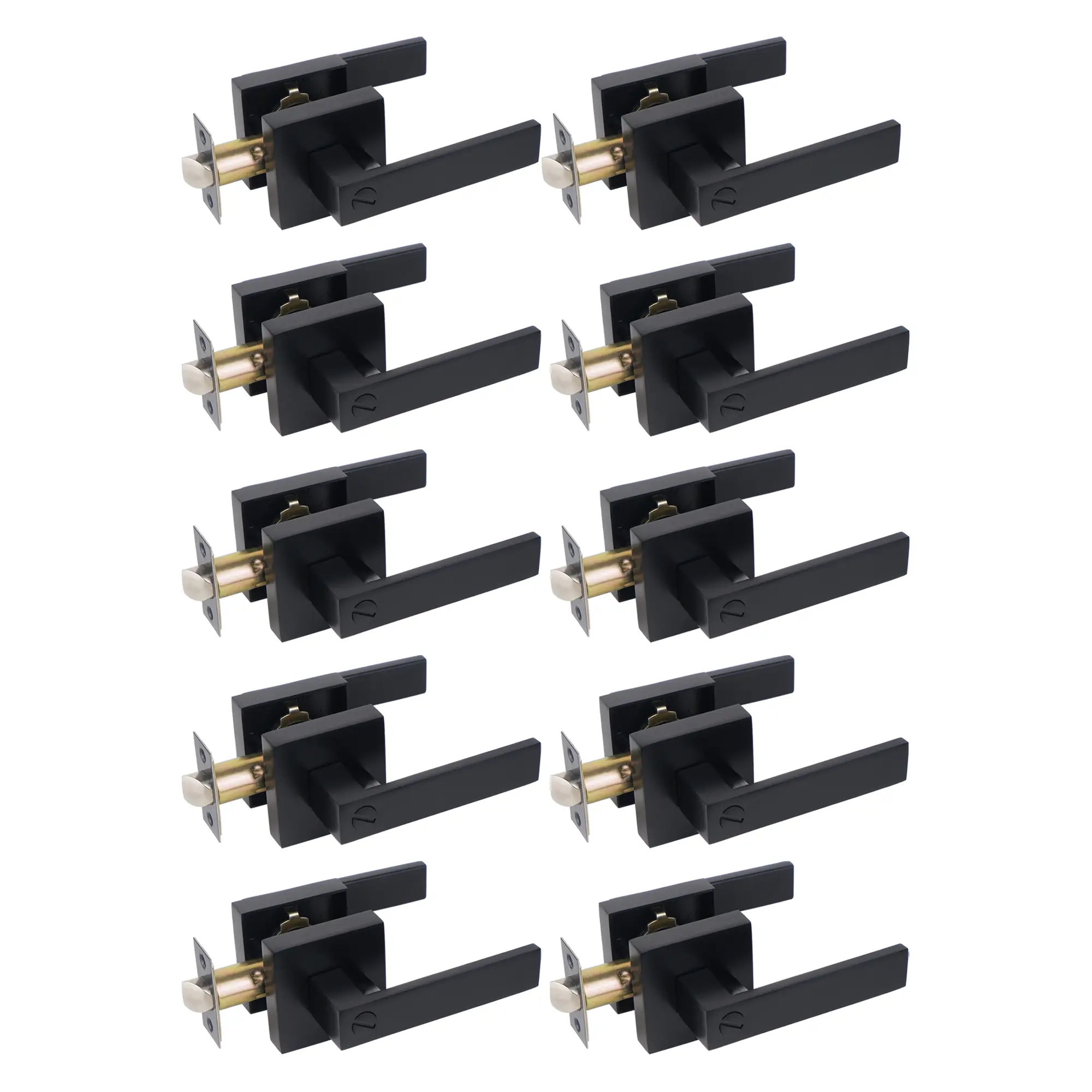 10pcs Matte Black Door Handle Heavy Duty Door Lever Privacy Door Lock Set Door Hardware, Left or Right Handing Door Handles, Interior Door Handle