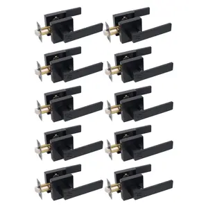 10pcs Matte Black Door Handle Heavy Duty Door Lever Privacy Door Lock Set Door Hardware, Left or Right Handing Door Handles, Interior Door Handle