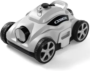 Cordless Robotic Pool Cleaner MF-PC01, 110-Min Runtime, IPX8, Self-Parking, for Flat-Bottom Pools(Light Grey)