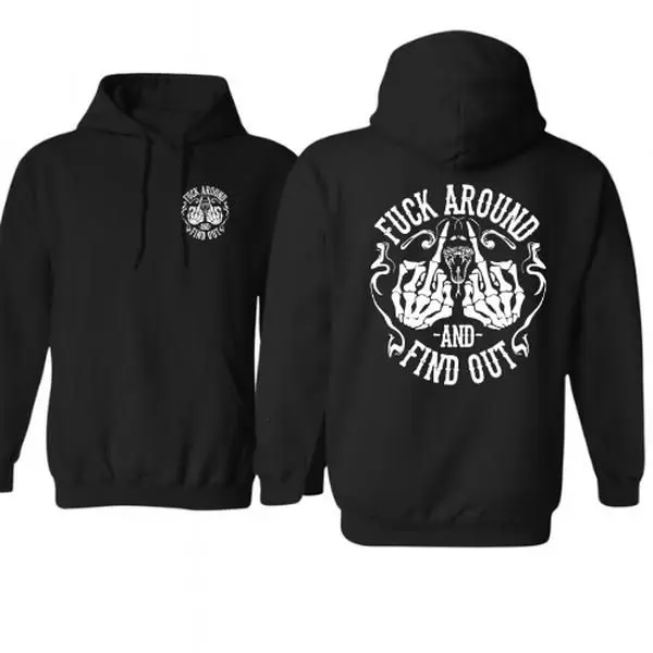 FAFO Hoodie, F*ck Around and Find Out Hoodie, Savage Skull Hoodie, Bold Statement Hoodie, Rebel Attitude Apparel, Badass Graphic Hoodie, Made in USA.LKD Sweatshirts Tops