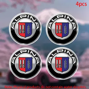 4pcs-Elegant Black Alpina Sticker-car stickers for doors, windows, laptops, luggage, furniture and bumpers-durable adhesive vinyl material