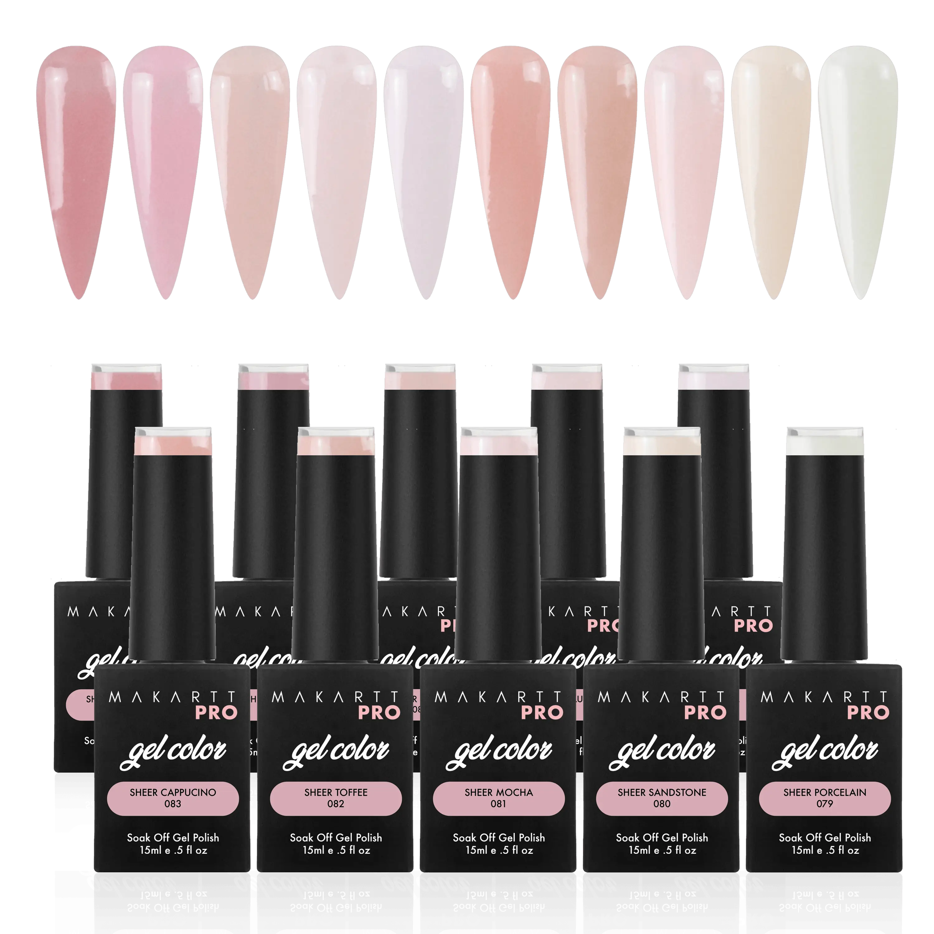Sheer Nude & Pinks Gel Polish Set (15ml)