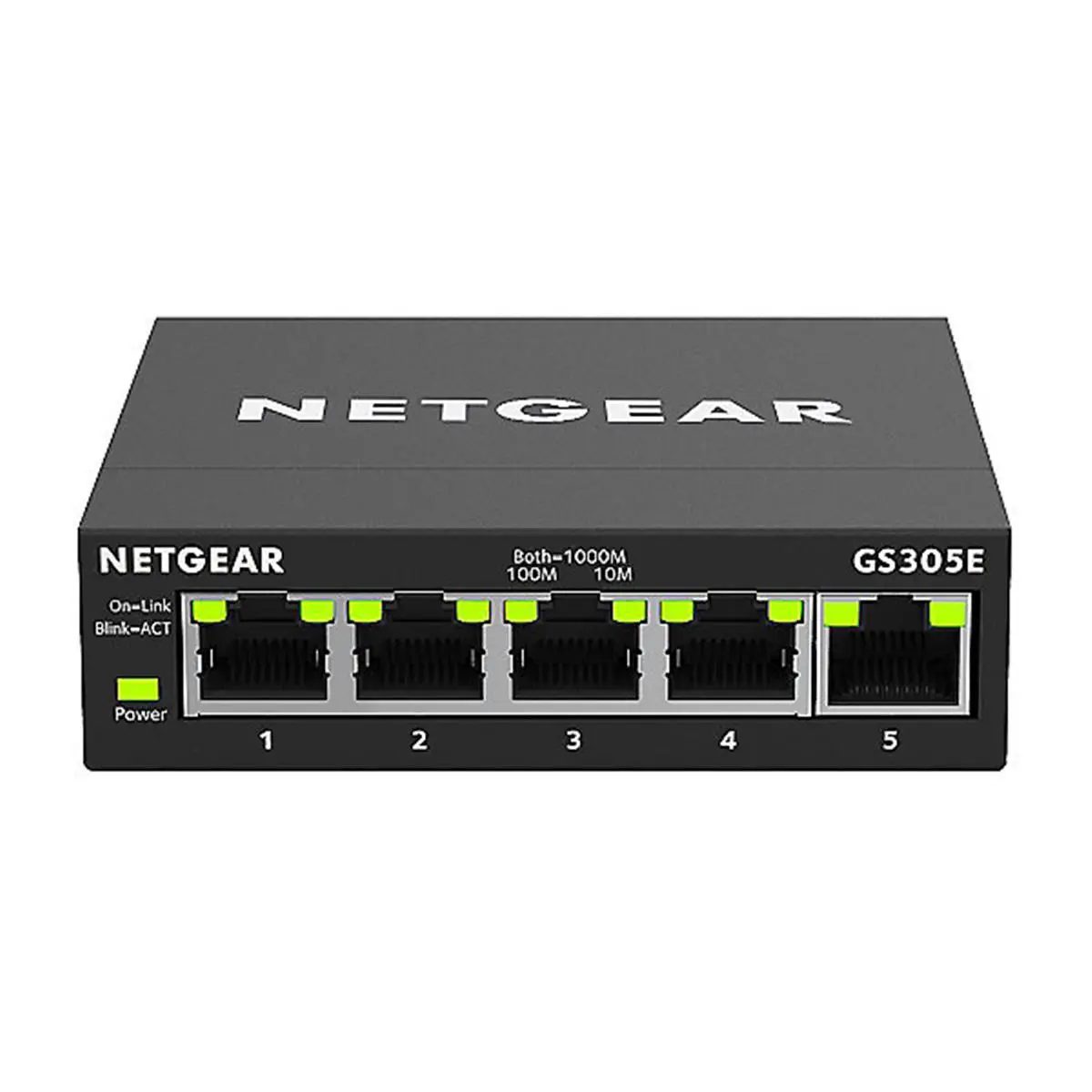 Netgear GS305E-100NAS 5-Port Gigabit Ethernet Smart Managed Plus Switch - Sturdy Metal, Automatic Connectivity, Easy Plug-and-Play Installation, 9kb Jumbo Frames, Link Aggregation, Loop Prevention, VLAN/QoS, QoS Settings, Segments Voice and Data Traffic,