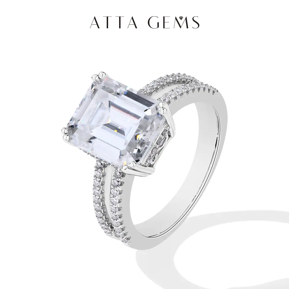 Women's 5CT Octagon-Cut D Color VVS1 Synthetic Moissanite Ring, Modern Sparkling Jewelry, Engagement Ring for Wedding or Birthday Gift R233, Engagement Rings summerwins