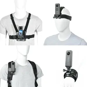 Accessory Kit for Insta360 X5/X4/X3/Ace Pro/Go3S - Action Camera Chest/Backpack/Head Strap Mount Bundle Compatible with GoPro Hero 13-10, DJI Osmo 360, DJI Action 5
