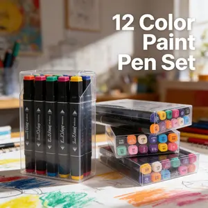 1Pc 12 Colors Dual Tip Art Markers Set Alcohol Based Coloring Markers for Drawing Sketch Illustration Graphic Design Manga Adult Coloring Art Supplies for Sketchbook Journal DIY Craft Carry Case Spring Summer Gift for Artists Beginners