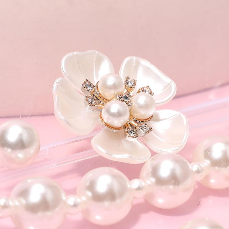 30Pcs/Set Cute Pearl Bling Shoe Charms,Flower Pearl Shoe Decoration Accessories for Women,DIY Own Style Sandal Chains Accessories,Christmas Party Gifts,Hand Tools Kits