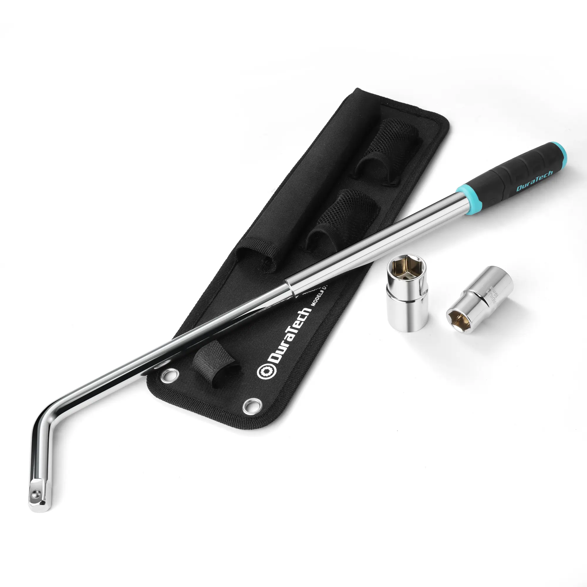 #summersale DURATECH Telescoping Lug Wrench, Wheel Wrench, with 17/19 and 21/23mm Sockets, Organizer Pouch Included