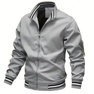 New Arrival Men's Casual Sport Zipper Jacket with Stand Collar