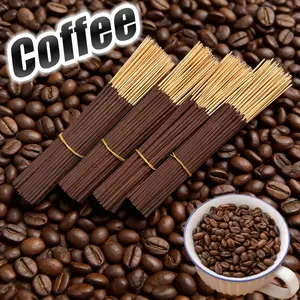 Caffeinated Bamboo Incense Sticks, Rich Coffee Scent Eliminating Odors, Ideal for Bedroom Living Room Yoga Camping