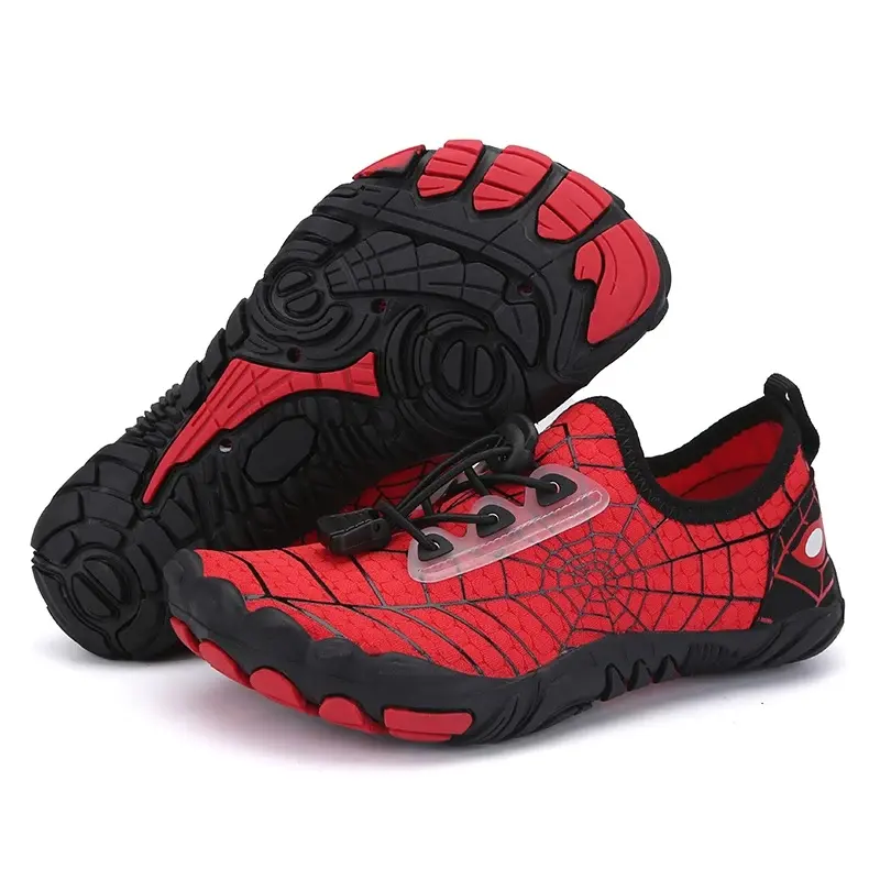 Kids Spider Web Water Shoes, Quick Dry Non-Slip Barefoot Aqua Shoes, Adjustable Toggle Swim Shoes for Boys Girls Beach, Pool, and Water Sports,shoes for back to school,back to school shoes