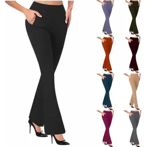 Women’s Dress Pants – Business Casual Workwear, High-Waisted Stretch Drawstring Office Slacks