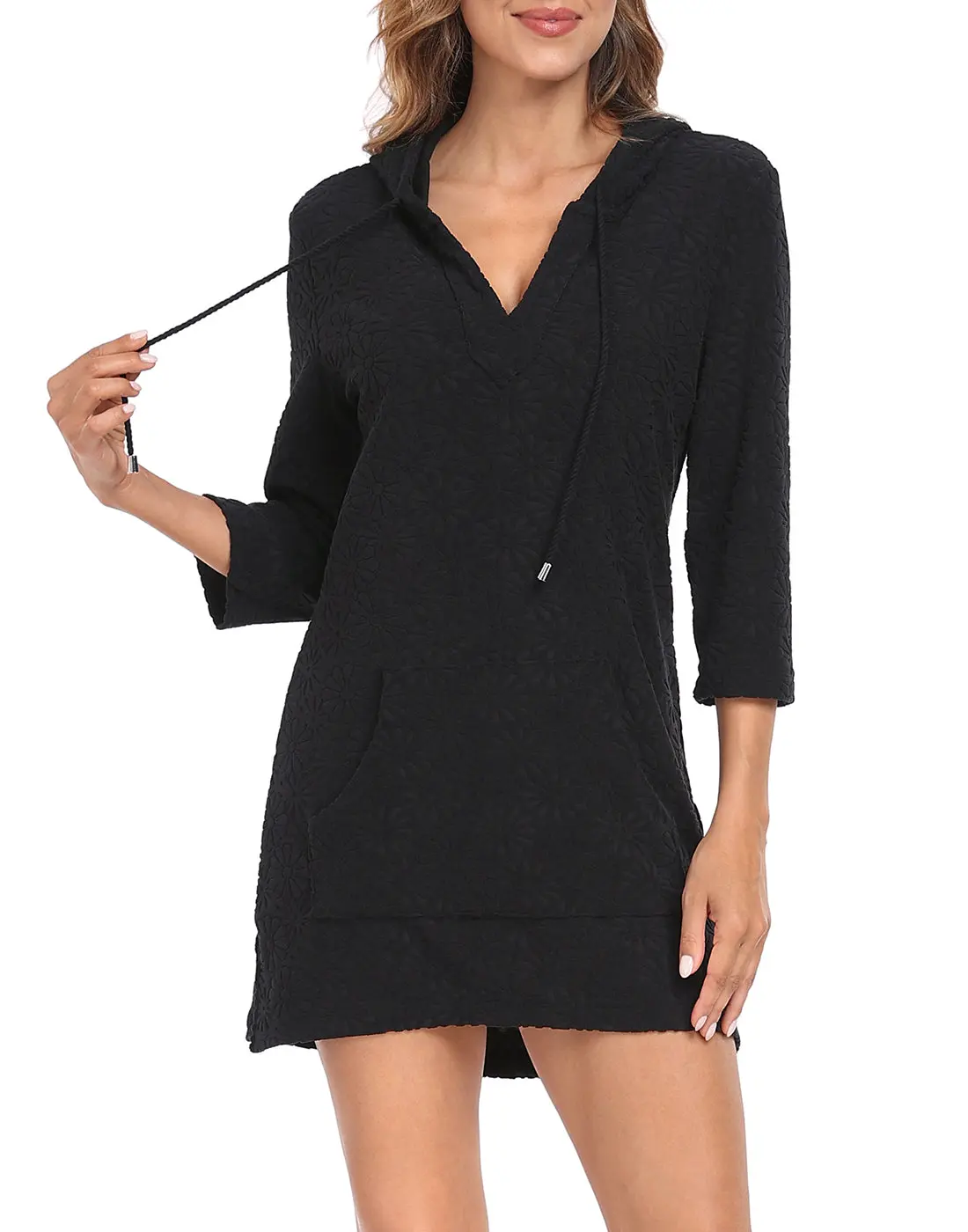 HDE Women's Terry Cloth Beach Cover Up Tunic Dress Swimsuit Coverup with  Hood - TikTok Shop