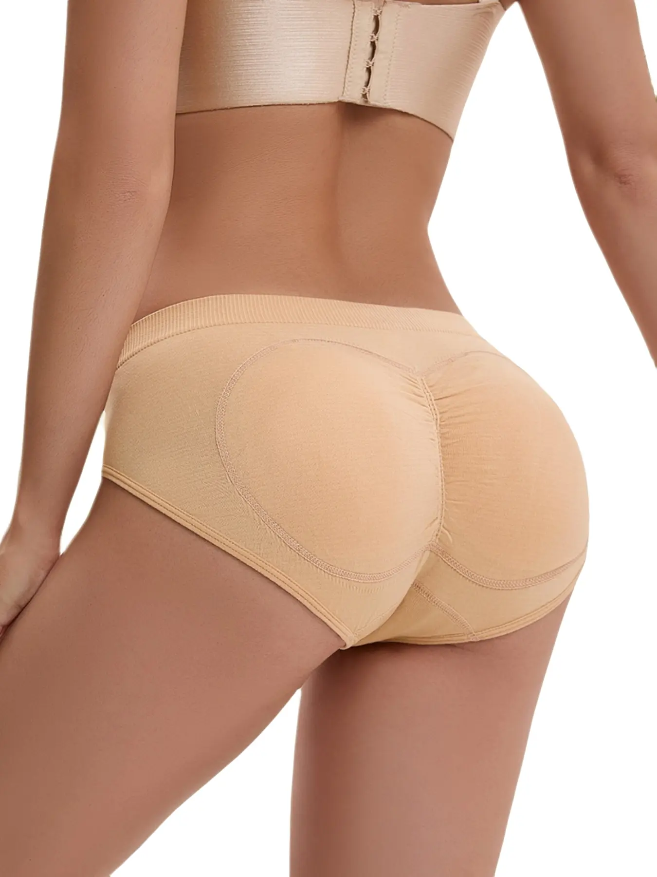Women's High-Angle Underwear Panties Seamless Triangle Design Shapewear with Sponge Pads & Hip Lift, Abdominal Control Shaping Fabric, Breathable Elastic Material Fit