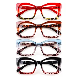ZOECENT Oprah-Style Women's Reading Glasses Oversized  Blue Light Blocking Comfortable Spring Hinges Large Frame Glasses Set+1.5+1.75+2.5+3.0