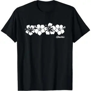 Hawaii Souvenir Hibiscus Flower Hawaiian Girls Graphic T-Shirt T-Shirt for Men ​tees good men gifts fashion round neck men's graphic tees