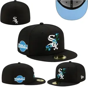 New Era MLB Chicago White Sox 2005 World Series "Bloom" 59FIFTY fitted hat Baseball Cap Flat Snapback Baseball Hat Streetwear Hip Hop Unisex Premium