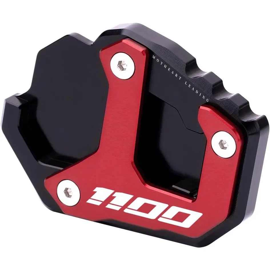 CNC Aluminum Alloy Motorcycle Parking Stand Support Pad for CRF 1100L Africa Twin/Adventure Sports 2019-2025, 10.0x8.0x1.5cm, 172g, Red All-Seasons Anti-Slip Accessory, Tool-Free Install, Robust, Lightweight, Better Stability, Reduces Fall Risk
